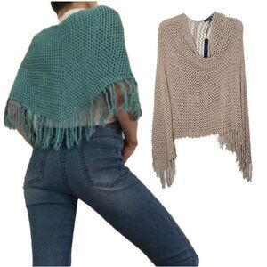 🆕 ACROBAT CROCHET PONCHO WITH FRINGE 🔥 OSFA